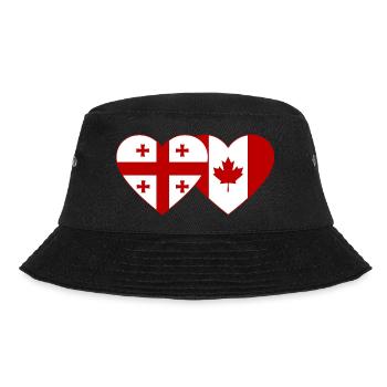 Georgien Kanada Flagge Herz - Bucket Hat - Schwarz - Vorne - Lela (165cm)