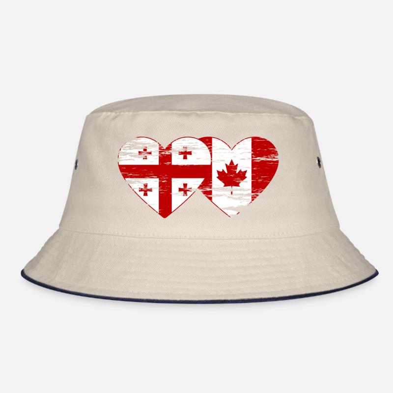 Georgien Kanada Flagge Herz used Bucket Hat
