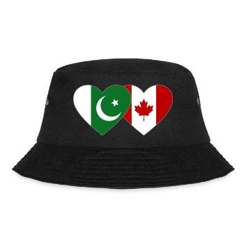 Pakistan Kanada Flagge Herz - Bucket Hat - Schwarz - Vorne - Lela (165cm)