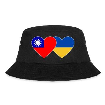 Taiwan Ukraine Flagge - Bucket Hat - Schwarz - Vorne - Lela (165cm)