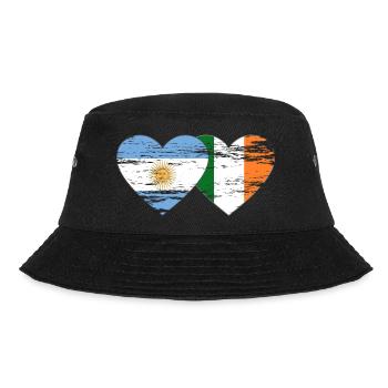 Argentinien Irland Flagge used - Bucket Hat - Schwarz - Vorne - Lela (165cm)
