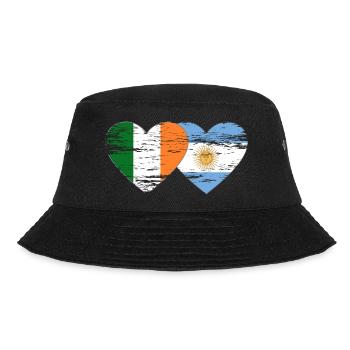 Irland Argentinien Flagge used - Bucket Hat - Schwarz - Vorne - Lela (165cm)