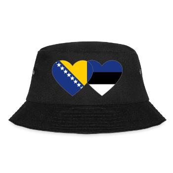 Bosnien Estland Flagge Herz - Bucket Hat - Schwarz - Vorne - Lela (165cm)