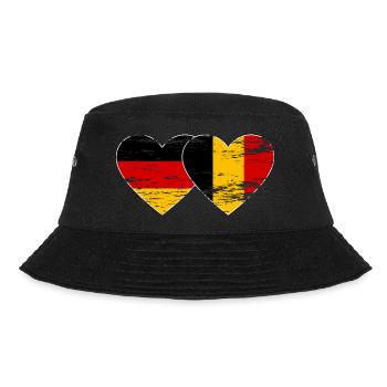 Germany Belgium Flag Heart Used - Bucket Hat - black - Front - Lela (165cm)
