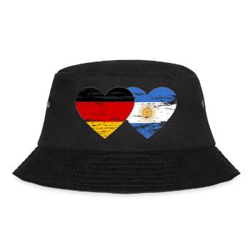 Germany Argentina Flag Heart Used - Bucket Hat - black - Front - Lela (165cm)