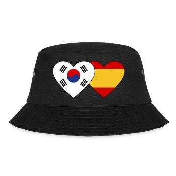 Südkorea Spanien Flagge Herz - Bucket Hat - Schwarz - Vorne - Lela (165cm)