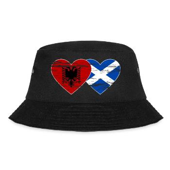 Albania Scotland flag heart used - Bucket Hat - black - Front - Lela (165cm)