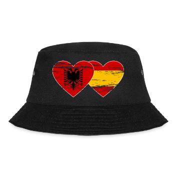 Albanie Espagne Drapeau Coeur Utilisé - Bob - noir - Devant - Lela (165cm)