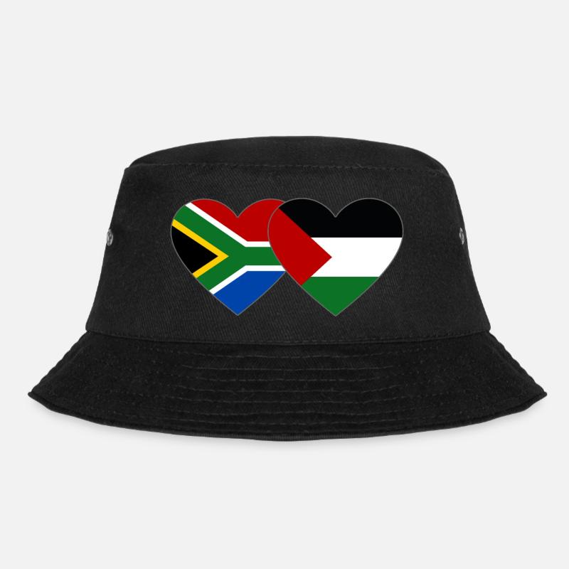 Afrique du Sud Palestine drapeau coeur - Bob - noir