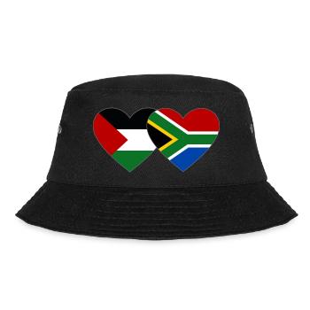 Palestine South Africa Flag Heart - Bucket Hat - black - Front - Lela (165cm)