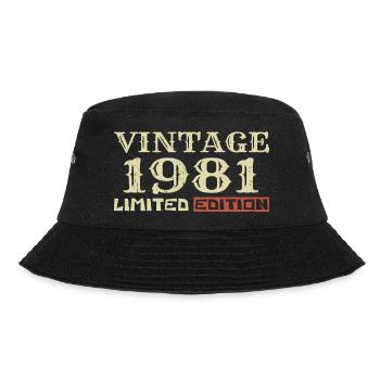 1981 Vintage: Einzigartiges Retro-Geschenk zum 43. Jahrestag - Bucket Hat - Schwarz - Vorne - Lela (165cm)