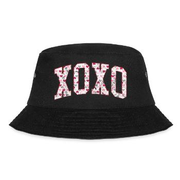 XOXO Herz Retro Design Liebe - Bucket Hat - Schwarz - Vorne - Lela (165cm)