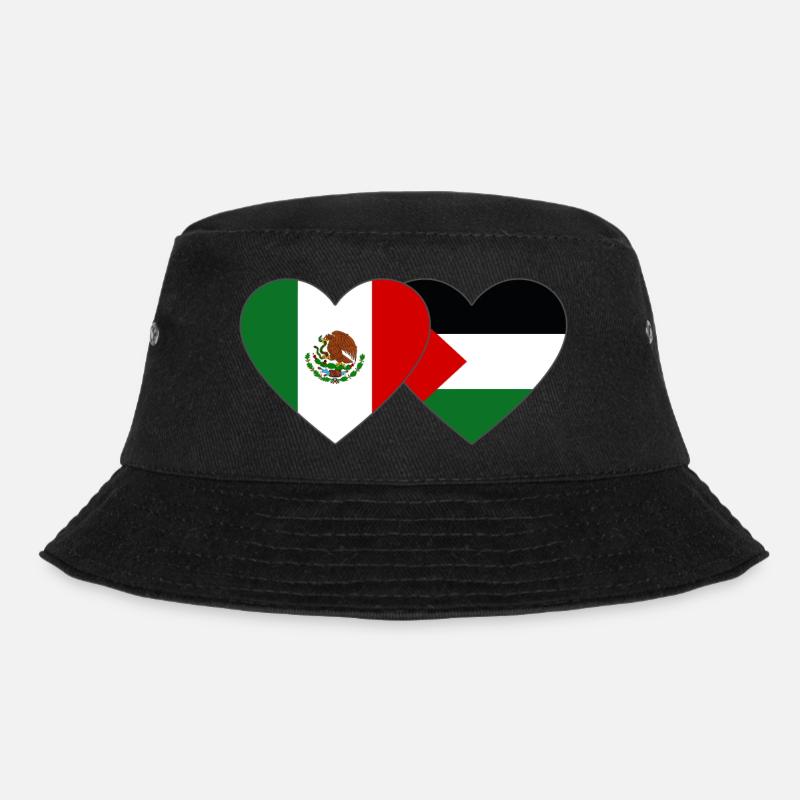 Mexique Palestine drapeau coeur - Bob - noir