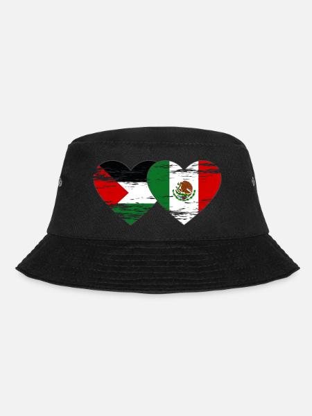Palestine Mexique drapeau coeur - Bob - noir