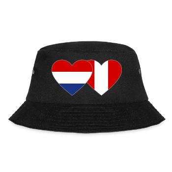 Holland Peru Flagge Herz - Bucket Hat - Schwarz - Vorne - Lela (165cm)