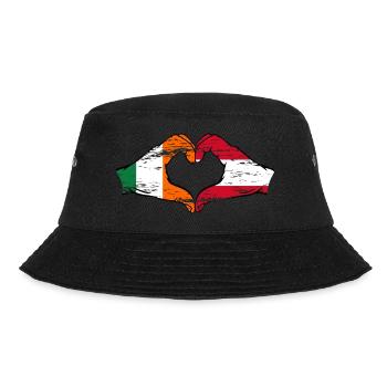 Ireland Austria Flag Hands Heart Shape Used - Bucket Hat - black - Front - Lela (165cm)