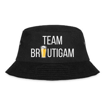 Team Bräutigam (Bier / Junggesellenabschied / NEG) - Bucket Hat - Schwarz - Vorne - Lela (165cm)