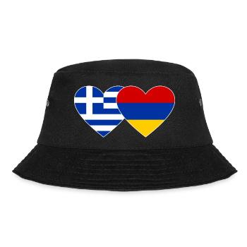 Greece Armenia Flag Heart - Bucket Hat - black - Front - Lela (165cm)