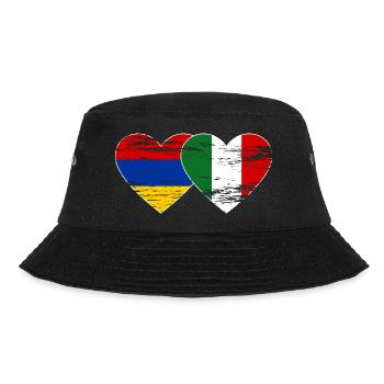 Armenia Italy Flag Heart Used - Bucket Hat - black - Front - Lela (165cm)