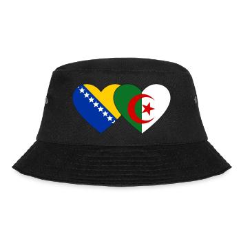 Bosnien Algerien Flagge Herz - Bucket Hat - Schwarz - Vorne - Lela (165cm)