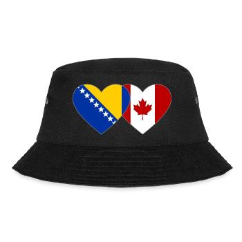 Bosnien Kanada Flagge Herz - Bucket Hat - Schwarz - Vorne - Lela (165cm)
