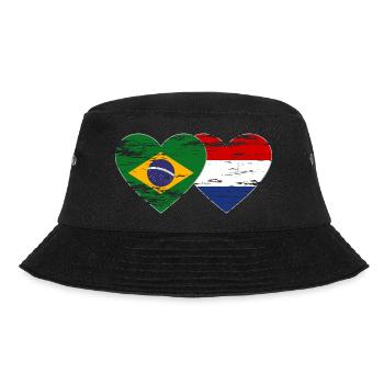 Brazil Holland Flag Heart Used - Bucket Hat - black - Front - Lela (165cm)