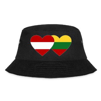 Austria Lithuania Flag Heart - Bucket Hat - black - Front - Lela (165cm)