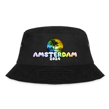 Amsterdam 2024 Palmen Bunt - Bucket Hat - Schwarz - Vorne - Lela (165cm)