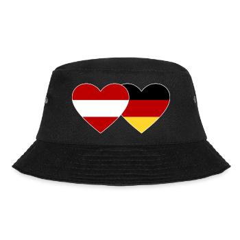 Austria Germany Flag Heart - Bucket Hat - black - Front - Lela (165cm)