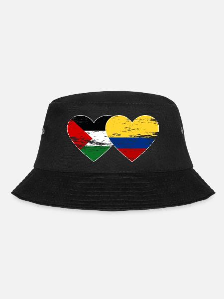 Coeur de drapeau de la Palestine Colombie utilisé - Bob - noir