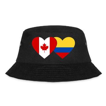 Canada Colombia Flag Heart - Bucket Hat - black - Front - Lela (165cm)