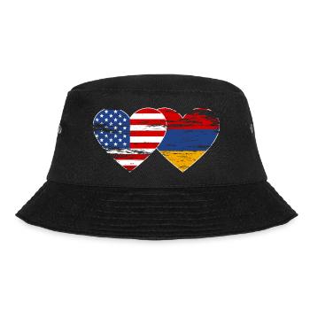 USA Arménie Drapeau Coeur Utilisé - Bob - noir - Devant - Lela (165cm)