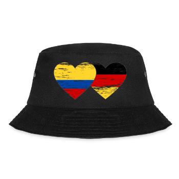 Kolumbien Deutschland Flagge Herz used - Bucket Hat - Schwarz - Vorne - Lela (165cm)