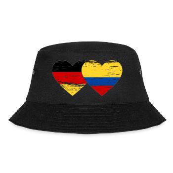 Germany Colombia Flag Heart Used - Bucket Hat - black - Front - Lela (165cm)