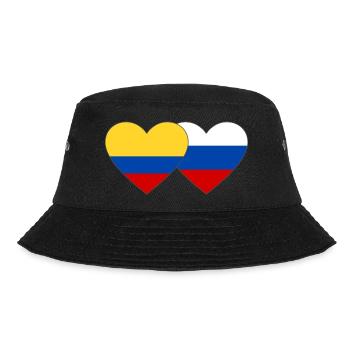 Colombia Russia Flag Heart - Bucket Hat - black - Front - Lela (165cm)