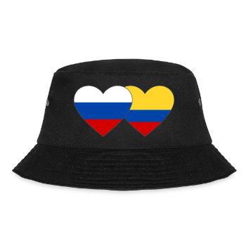 Russia Colombia Flag Heart - Bucket Hat - black - Front - Lela (165cm)