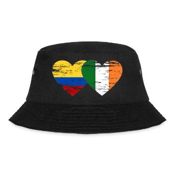Colombia Ireland Flag Heart Used - Bucket Hat - black - Front - Lela (165cm)