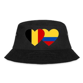 Belgium Colombia Flag Heart - Bucket Hat - black - Front - Lela (165cm)