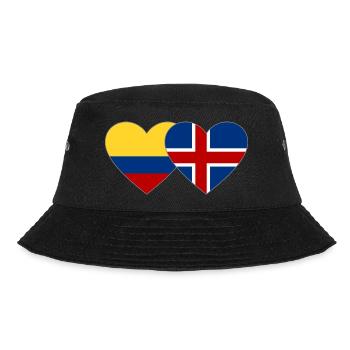 Kolumbien Island Flagge Herz - Bucket Hat - Schwarz - Vorne - Lela (165cm)