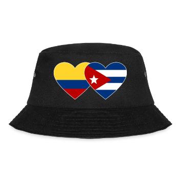 Kolumbien Kuba Flagge Herz - Bucket Hat - Schwarz - Vorne - Lela (165cm)