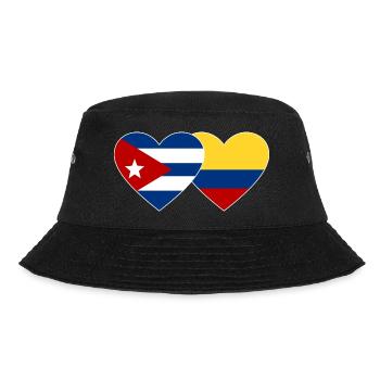 Cuba Colombia Flag Heart - Bucket Hat - black - Front - Lela (165cm)