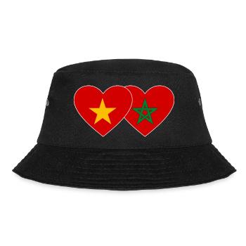 Vietnam Marokko Flagge Herz - Bucket Hat - Schwarz - Vorne - Lela (165cm)