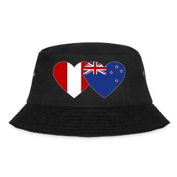 Peru Neuseeland Flagge Herz - Bucket Hat - Schwarz - Vorne - Lela (165cm)