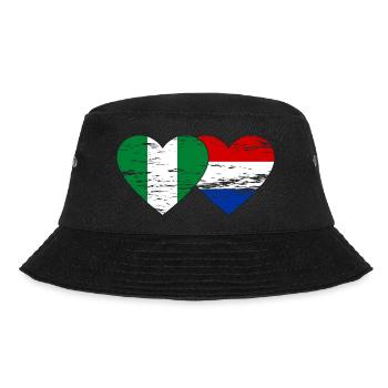Nigeria Holland Flag Heart - Bucket Hat - black - Front - Lela (165cm)