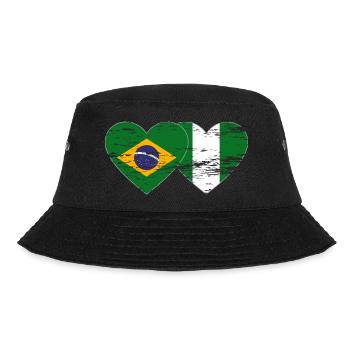Drapeau du Brésil et du Nigeria coeur utilisé - Bob - noir - Devant - Lela (165cm)
