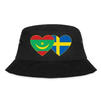 Mauritania Sweden Flag Heart - Bucket Hat - black - Front - Lela (165cm)