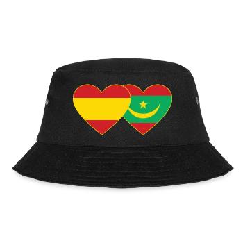 Spain Mauritania Flag Heart - Bucket Hat - black - Front - Lela (165cm)