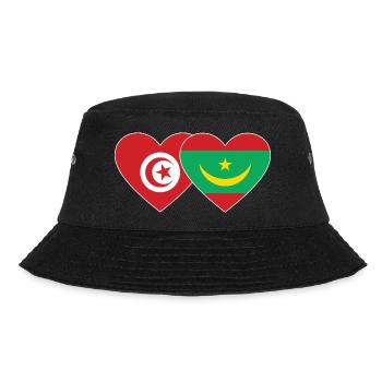 Tunisia Mauritania Flag Heart - Bucket Hat - black - Front - Lela (165cm)