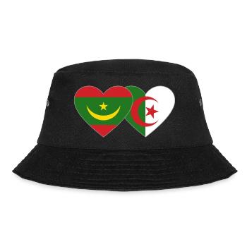 Algerien Mauretanien Flagge Herz - Bucket Hat - Schwarz - Vorne - Lela (165cm)