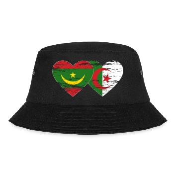 Algerien Mauretanien Flagge Herz used - Bucket Hat - Schwarz - Vorne - Lela (165cm)